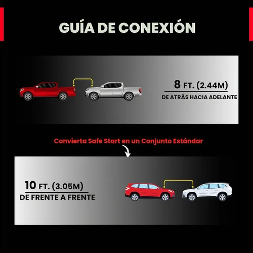 Vista 7 de Safe Start Cable de puente Cables de puente resistentes para camiones, SUV Arrancador de auto rescate Conexión rápida, luces integradas