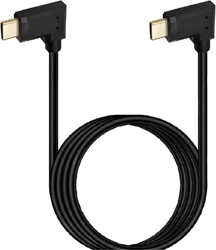 Vista 6 de Cable USB 3.1 tipo C de 3 pies y 10 Gbps, macho recto a macho izquierdo y recto macho USB C 4K @60Hz cable de monitor AV, carga de sincronización