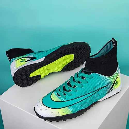 Vista 4 de Liuliuroupp Tacos de fútbol para hombre, zapatos de fútbol profesionales para interioresexteriorescompeticionesentrenamientoatléticos para niños