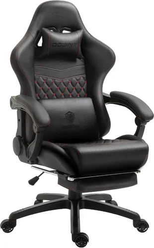 Vista 17 de Dowinx Silla de Juego Grande y Alta, Sillas de Videojuego con Reposapiés, Sillas de Juego de PC para Adultos - Silla Gamer Ergonómica Reclinable