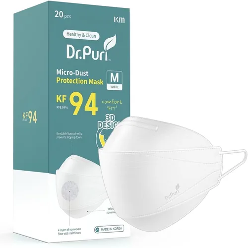 Vista 12 de Dr. Puri - Nuevo cubrebocas de protección contra el polvo, de alta calidad, grado KF94, 20 unidades Negro