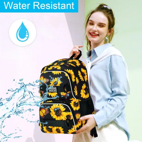 Vista 38 de Mochila para laptop, 16 pulgadas, bolsa escolar y bolsa de almuerzo, mochilas resistentes al agua para adolescentes, niñas, mujeres, estudiantes