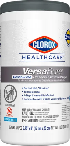 Vista 9 de CLOROX Healthcare VersaSure - Toallitas desinfectantes limpiadoras, 6.75 x 8 pulgadas, recipiente de 85 unidades, paquete de 6