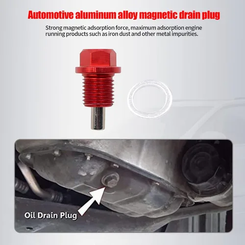 Vista 7 de 1 tapón magnético de drenaje de aceite M12 x 1.5 con cuatro espaciadores, perno de tuerca de drenaje de sumidero compatible con la mayoría de BMW