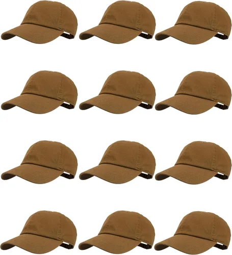 Vista 117 de Gelante Gorras de béisbol 100% algodón liso en blanco tamaño ajustable al por mayor a granel de 12