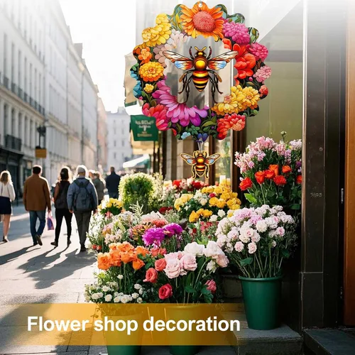 Vista 8 de Molinillos de viento de abeja para patio y jardín, 12 pulgadas de metal grande giratorio de viento colgante para mujeres/hombres, esculturas