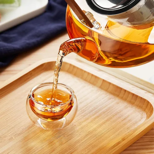 Vista 7 de UNBREAKABLE -Tetera de vidrio de 46 onzas con infusor y tapa de acero inoxidable, resistente al calor de vidrio de borosilicato para estufa