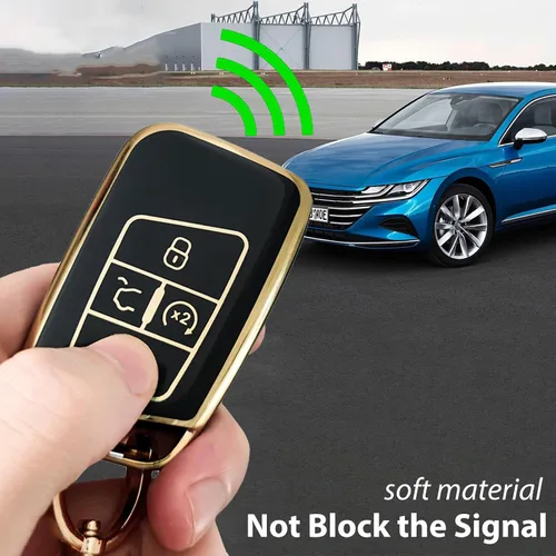 Vista 4 de OLLEN Funda para llavero con llavero, compatible con Volkswagen VW Jetta Tiguan Passat Golf GTI Atlas Alltrack Arteon Taos, para control remoto