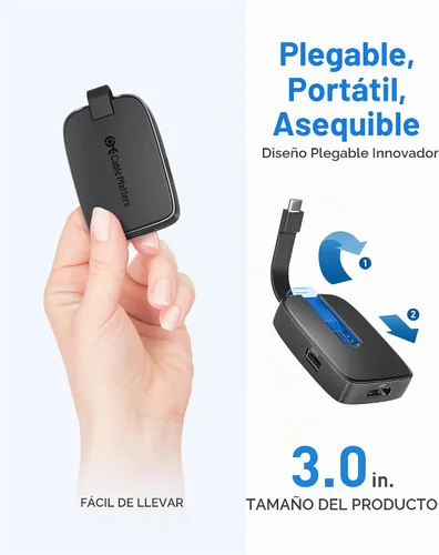 Vista 6 de Cable Matters Hub USB C a DisplayPort de 4K a 240Hz, carga de 100 W