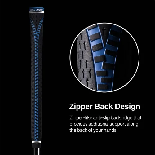 Vista 3 de 13 Pack Golf Grips, Tacky Rubber Club Grips with Raised Plus Texture, Zipper Backline and Low-Taper Design, Standard, Midsize or Jumbo, Grips Only
