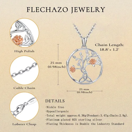 Vista 7 de FLECHAZO Collares de plata de ley S925 con dije de corazón para madre e hija para mujer, collar con dije de amor, cumpleaños, aniversario, dama