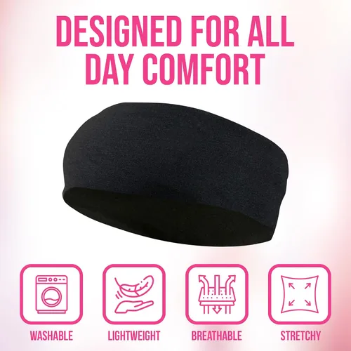 Vista 4 de Styla Hair Diademas elásticas para mujer, paquete de 10 bandas antideslizantes para la cabeza, ideales para spa, deportes, yoga, pilates, correr