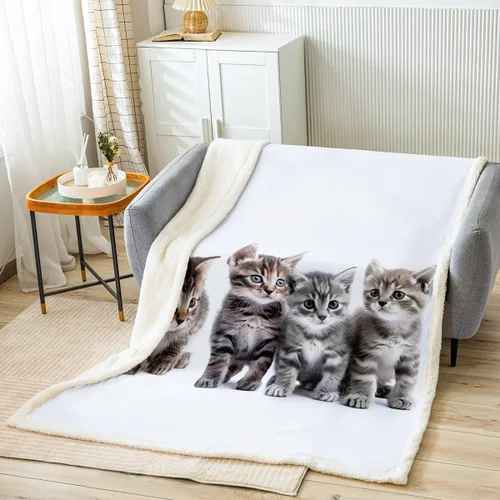 Vista 18 de Feelyou Butterfly Throw Blanket Butterflies Print Soft Fleece Sherpa Cozy Fuzzy Plush Warm Glitter Colorful Fuzzy Plush Throw Animal 40"x50" for Bed