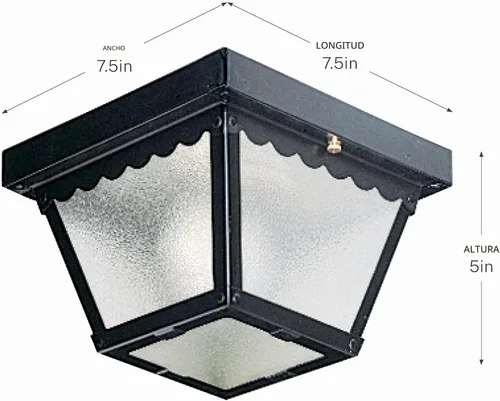 Vista 7 de Progress Lighting 1 luz de techo empotrada para interiores y exteriores, accesorio de montaje en techo interior y exterior para porches, patios