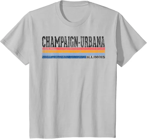 Vista 36 de clásico 1980s estilo champaign-urbana Illinois T Shirt, hombre 2XL, Blanco