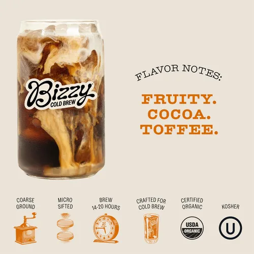 Vista 3 de Bizzy Café de Filtro Orgánico Mezcla para el Desayuno Café Molido Grueso Tostado Medio-Claro Micro Filtrado Grado Especialidad 100%