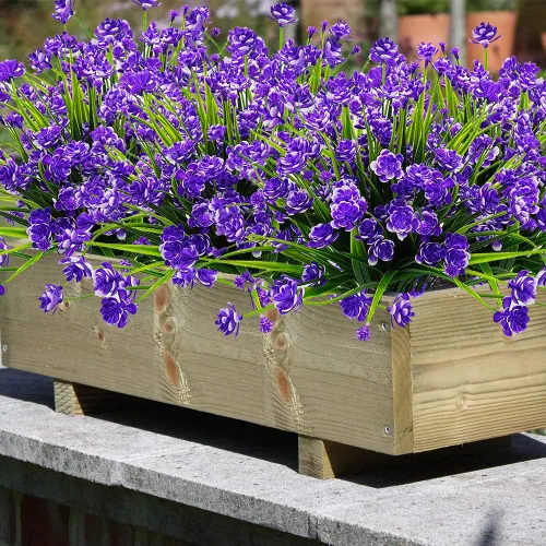 Vista 3 de Grunyia 10 paquetes de flores artificiales de narcisos para exteriores (azul)