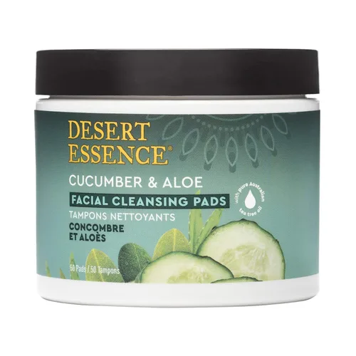 Vista 2 de Almohadillas limpiadoras de pepino y aloe Desert Essence 50 almohadillas Contenedor