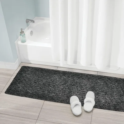 Vista 4 de mDesign Tapete rectangular de microfibra de poliéster antideslizante para spa, tapete de felpa absorbente de agua para tocador de baño