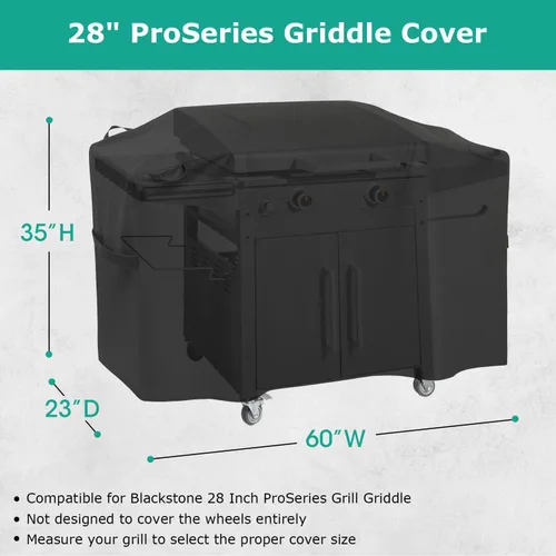 Vista 2 de SunPatio Funda para parrilla Blackstone de 28 pulgadas Pro Series, resistente al agua, cubierta de parrilla de gas plana de 60 pulgadas, protección