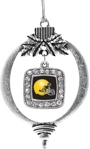Vista 77 de Inspired Silver - Adorno con dije de reina de rodillo - Adornos navideños cuadrados de plata con joyas de circonita cúbica