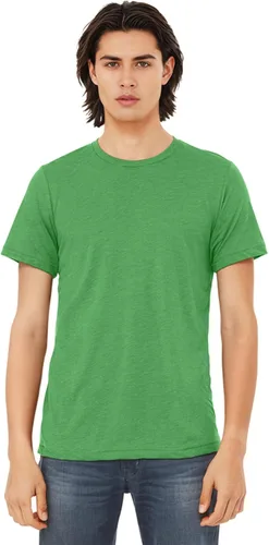 Vista 268 de Bella Canvas 3413c para hombre (1) Triblend verde + (1) Triblend rojo
