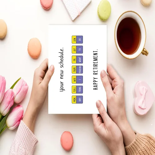 Vista 6 de Huameigf Divertidas tarjetas de jubilación para él y ella, regalos de humor para mujeres y hombres, felicitaciones nuevo calendario de jubilación