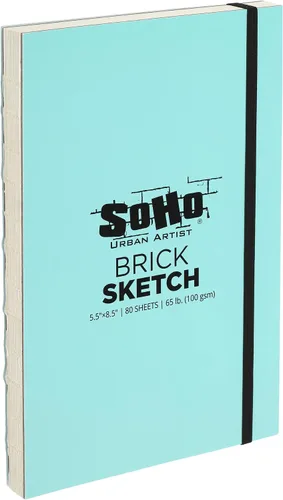Vista 9 de SoHo Urban Artist Cuaderno de bocetos de ladrillo para bocetos, dibujos, lápices de colores, grafito y más, color negro, 5.5 x 5.5 pulgadas
