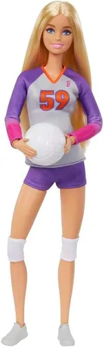 Vista 5 de Muñeca Barbie y accesorios, muñeca de voleibol profesional de Barbie "Made to Move" con uniforme y pelota