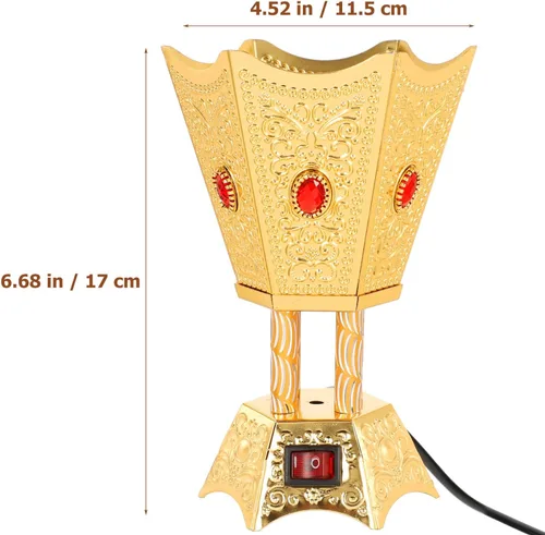 Vista 7 de FOMIYES Quemador de incienso eléctrico, estilo Oriente Medio, incensario portátil para oficina y decoración del hogar, ideal para yoga, spa