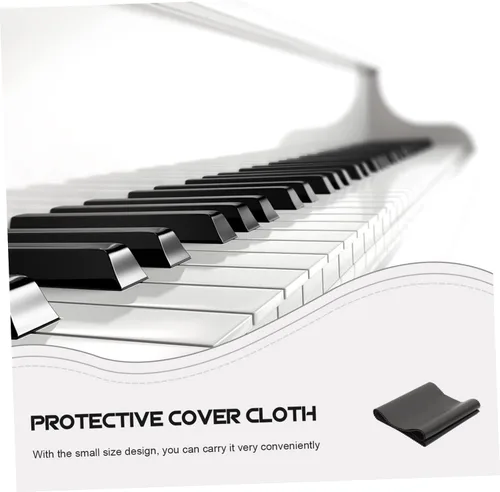 Vista 5 de PU Leather Piano Keyboard Cover Dustproof Anti Scratch Protector Black Finish, Resists Dirt and Wear, Keeps Keys Clean, Does Not Shed Hair