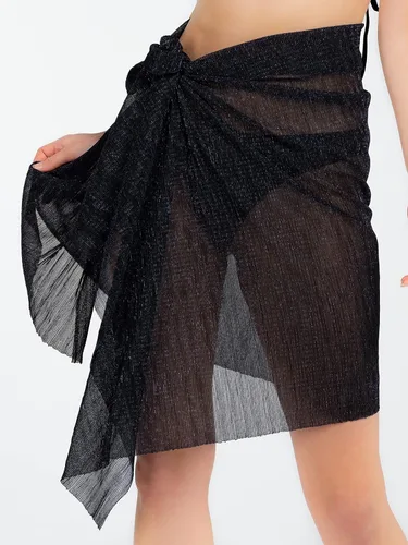 Vista 4 de Light Shimmer, pareo con hilo metálico para mujer, cubierta ligera para playa, cubierta de traje de baño plegable