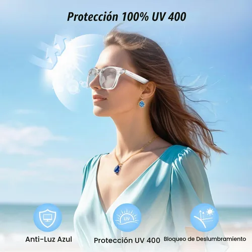 Vista 2 de Lentes inteligentes, lentes Bluetooth AI para mujeres/hombres con traducción instantánea e interpretación en 144 idiomas, lentes de transición