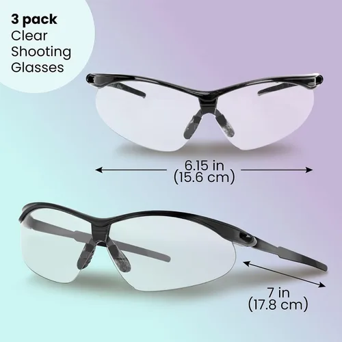 Vista 2 de Aqulius 3pk Shooting Glasses - Safety Glasses - Eye Protection for Shooting Range, Tactical Shooting Goggles Lente transparente W negro