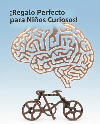Vista 6 de Sharp Brain Zone - Rompecabezas de bicicleta – Brainteaser de metal duradero de alta calidad Desafiante juego de lógica mecánica 3D, herramienta