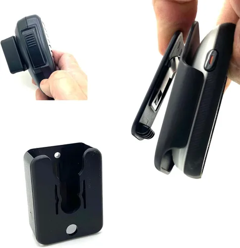 Vista 5 de LycoGear Soporte universal para micrófono de radio Ham CB con parte trasera adhesiva, agujeros previos a perforar y conexión de sola lengüeta T