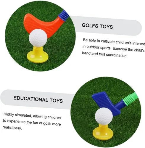 Vista 3 de Juego de juguetes para niños y juguetes para jugar en interiores, divertidos juguetes de golf de plástico para edades de 3 a 8 años, incluye pelotas