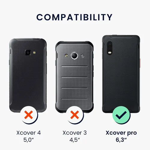 Vista 6 de kwmobile Funda cruzada compatible con Samsung Galaxy Xcover Pro - Funda transparente de TPU con correa de cordón - Transparente