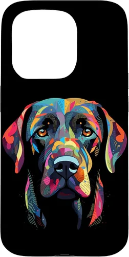 Vista 14 de Labrador Retriever - Carcasa para iPhone 17, diseño de cara de perro, color negro