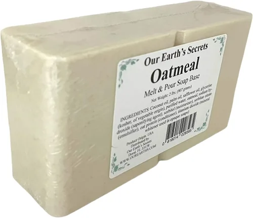 Vista 2 de Our Earth's Secrets Jabón base con avena para derretir y verter, de 2 libras.