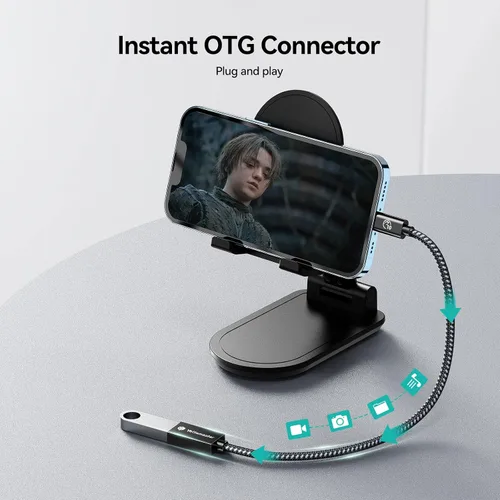 Vista 3 de Yottamaster Cable adaptador USB-C macho a USB-A hembra OTG - 10Gbps para teléfono, laptop, tableta e interruptor - 3.3 ft/3.3 pies