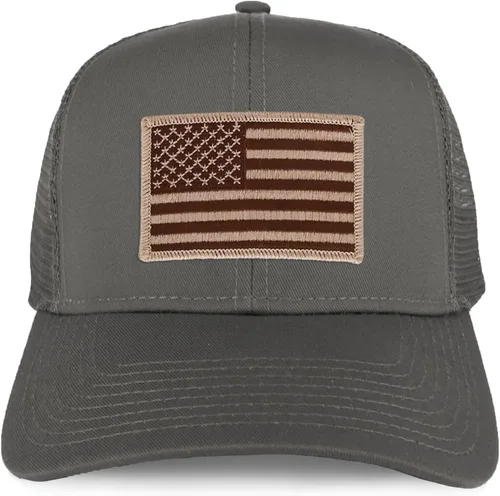 Vista 2 de Gorra de béisbol de camionero con parche de bandera de Estados Unidos de gran tamaño XXL