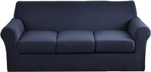 Vista 44 de Fundas elásticas para sofá de 1/2/3 cojines, funda estampada con fundas de cojín de asiento separadas, fundas de sofá lavables, protector de muebles