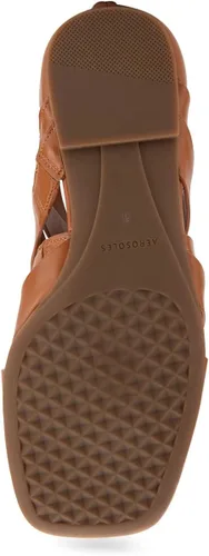 Vista 10 de Aerosoles Sandalias planas Glam para mujer, Bronceado Cuero
