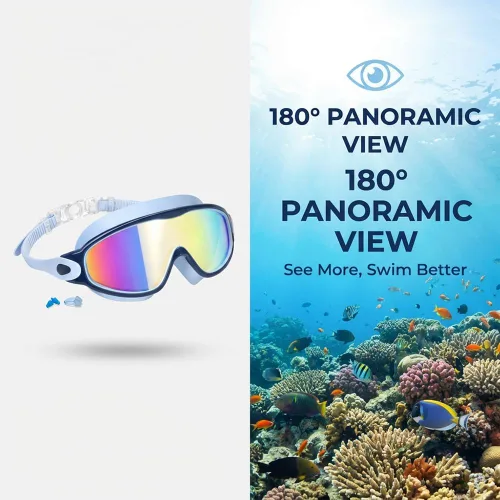 Vista 3 de Teamoda Gafas de natación antivaho con clip de nariz y tapones para los oídos