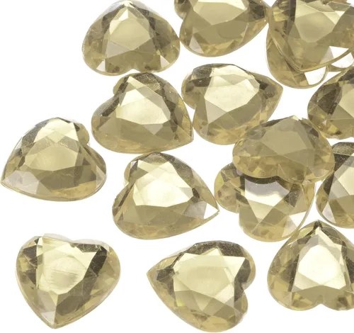 Vista 27 de MECCANIXITY 20 piezas de diamantes de imitación acrílicos de corazón de 0.787 pulgadas (0.787 in) con parte trasera plana, gemas de plástico