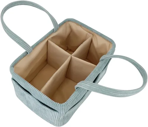 Vista 3 de Buzz&Bloom Organizador de pañales para bebé, elegante cesta de almacenamiento para artículos esenciales para recién nacidos y estación de pañales