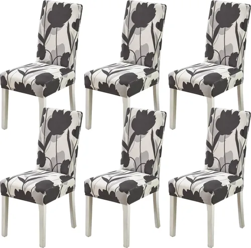 Vista 83 de HZDHCLH Juego de 4 fundas para sillas de comedor color burdeos, fundas elásticas de elastano para sillas Parsons, paquete de 4, fundas de asiento