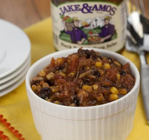 Vista 3 de Jake & Amos Salsa de frijoles negros y maíz, tarro de 16 onzas (paquete de 2)