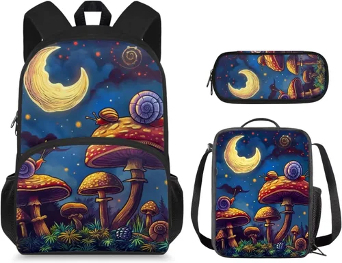 Vista 15 de Mochila 3D Otter para niños de 9 a 11 años, bonita mochila para niñas para la escuela, mochila elegante para niños con lonchera y bolsa
